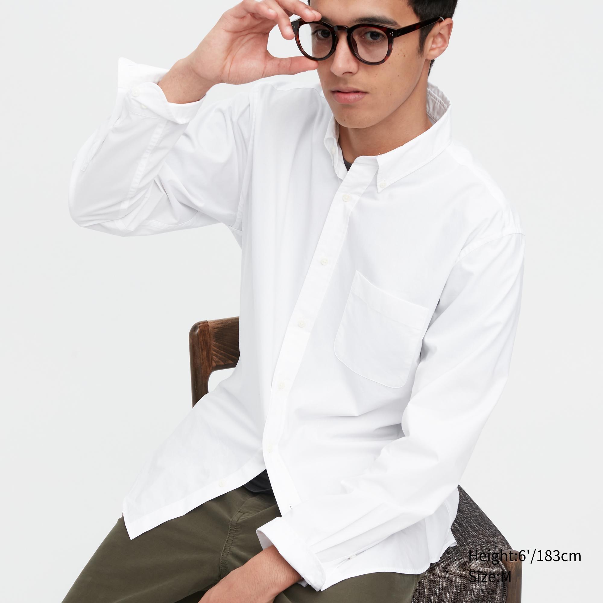 Extra Fine Cotton Broadcloth Long-Sleeve Shirt XS UNIQLO US Product Image